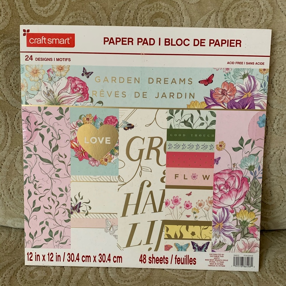 Craft Smart Garden Dream Paper Pad 48 Sheets 12x12